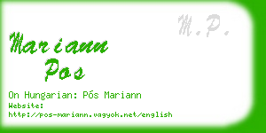 mariann pos business card